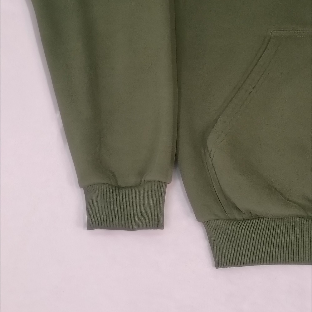 Comfrt Hoodie Mens Medium Olive Green Fleece Pullover Sweatshirt Good Days Ahead - Picture 6 of 13